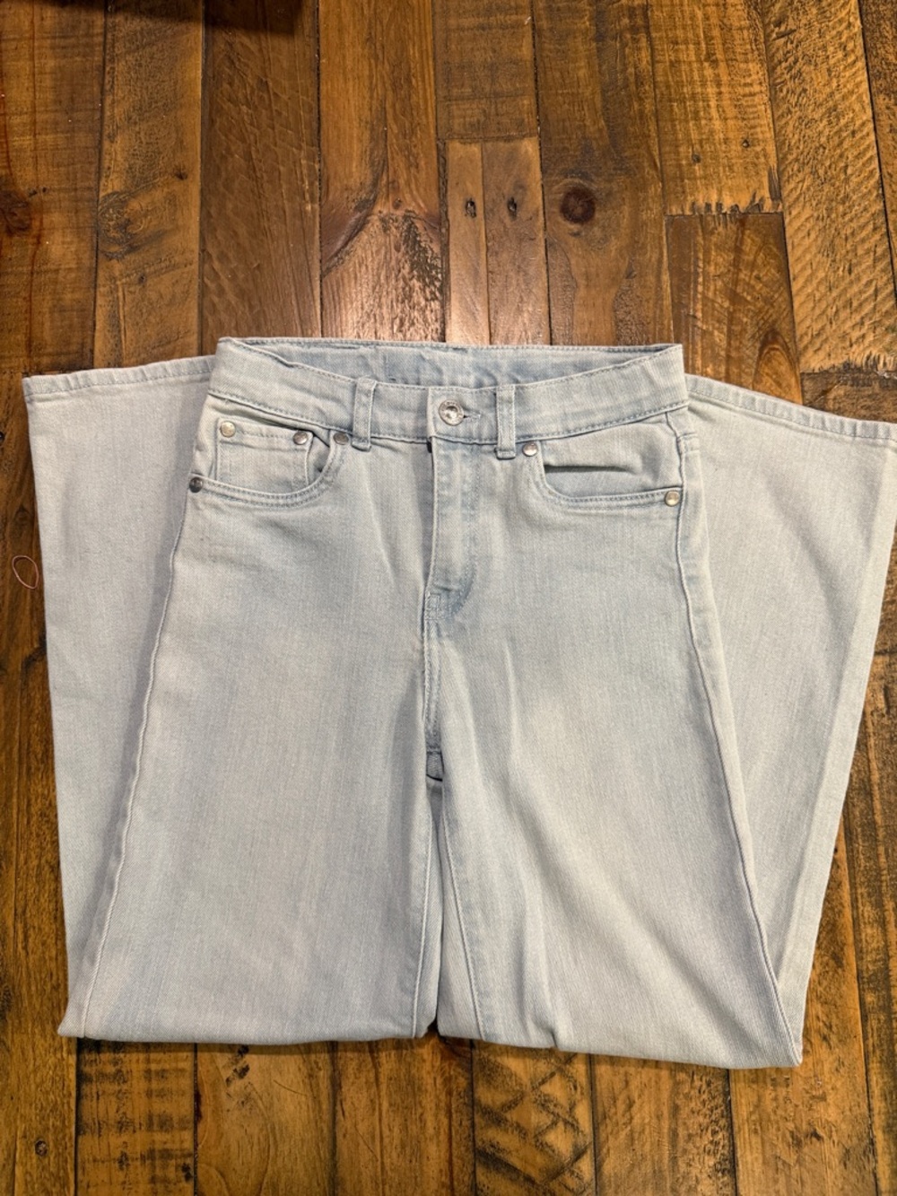 Kids Light Blue Straight Jeans - Classic Five-Pocket Style